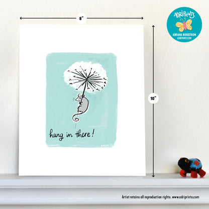 ART PRINT - Hang in There cute print featuring art by Adriana Bergstrom (Adriprints)
