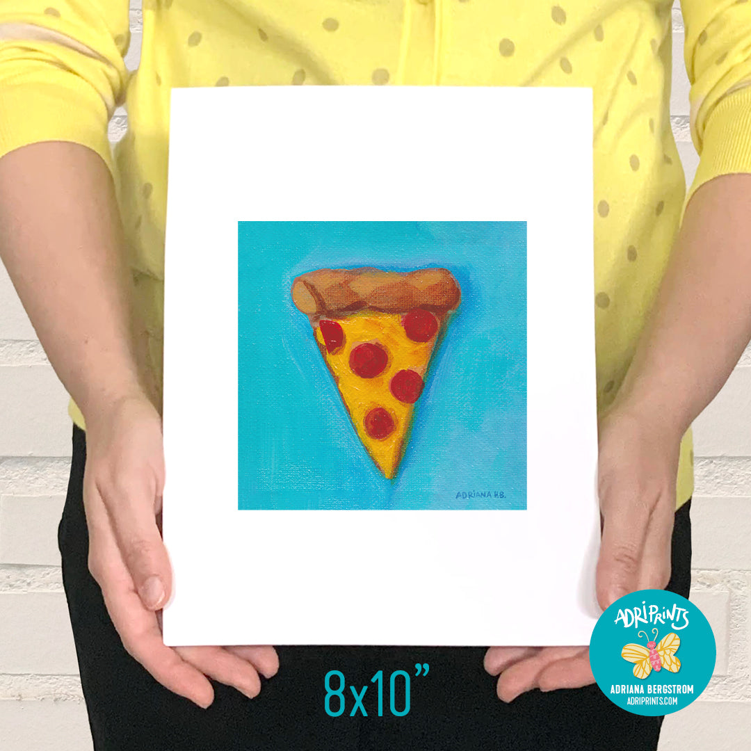 ART PRINT - Pepperoni Pizza, giclee of food art by Adriana Bergstrom (Adriprints)