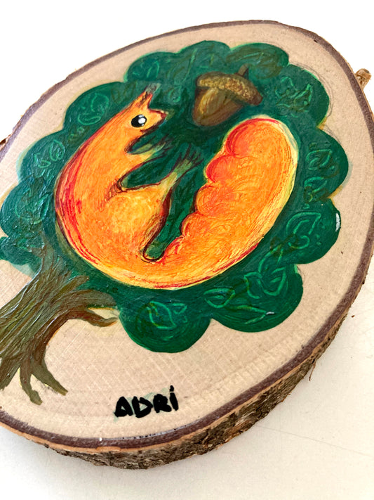 ART - Squirrel on Wood (original)