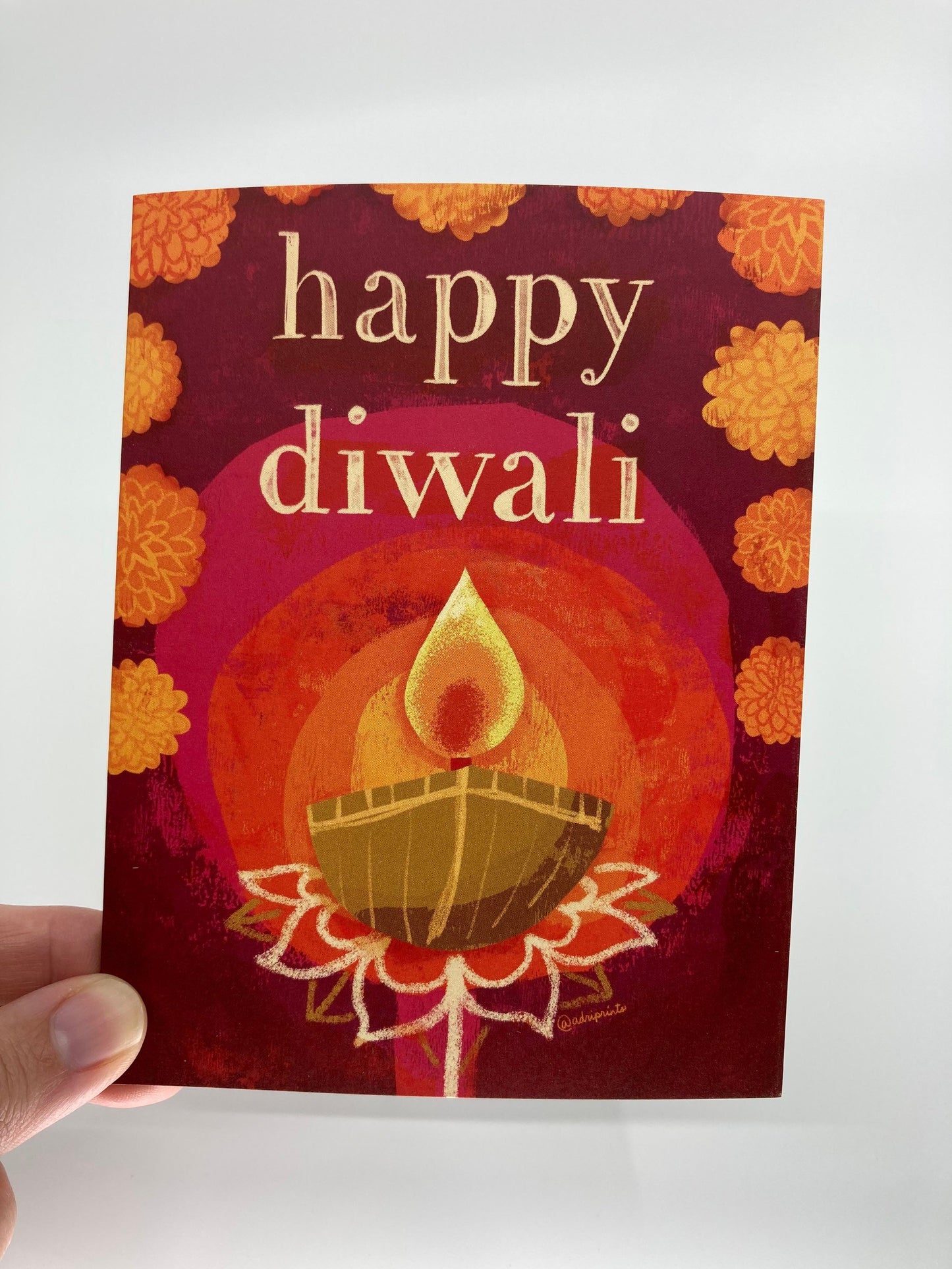 Happy Diwali eco-friendly greetings, boxed 10 pack card set, art by Adriana Bergstrom