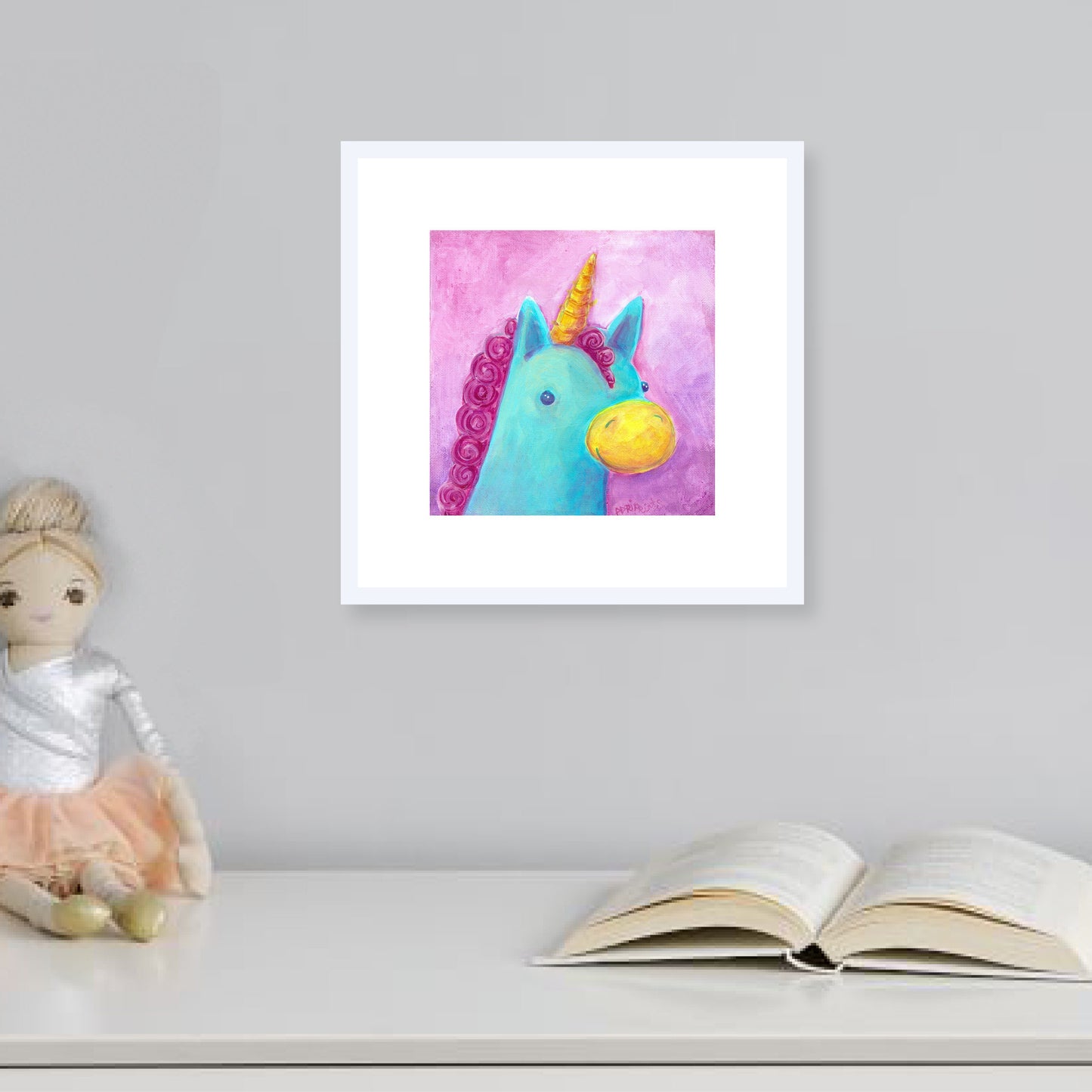 ART PRINT - Unicorn Teal and Magenta art prints, wall décor, painting by Adriana Bergstrom