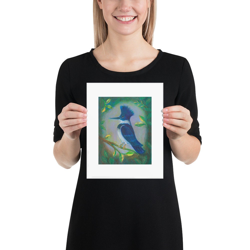 ART PRINT - Kingfisher, art print in various sizes featuring art by Adriana Bergstrom (Adriprints)