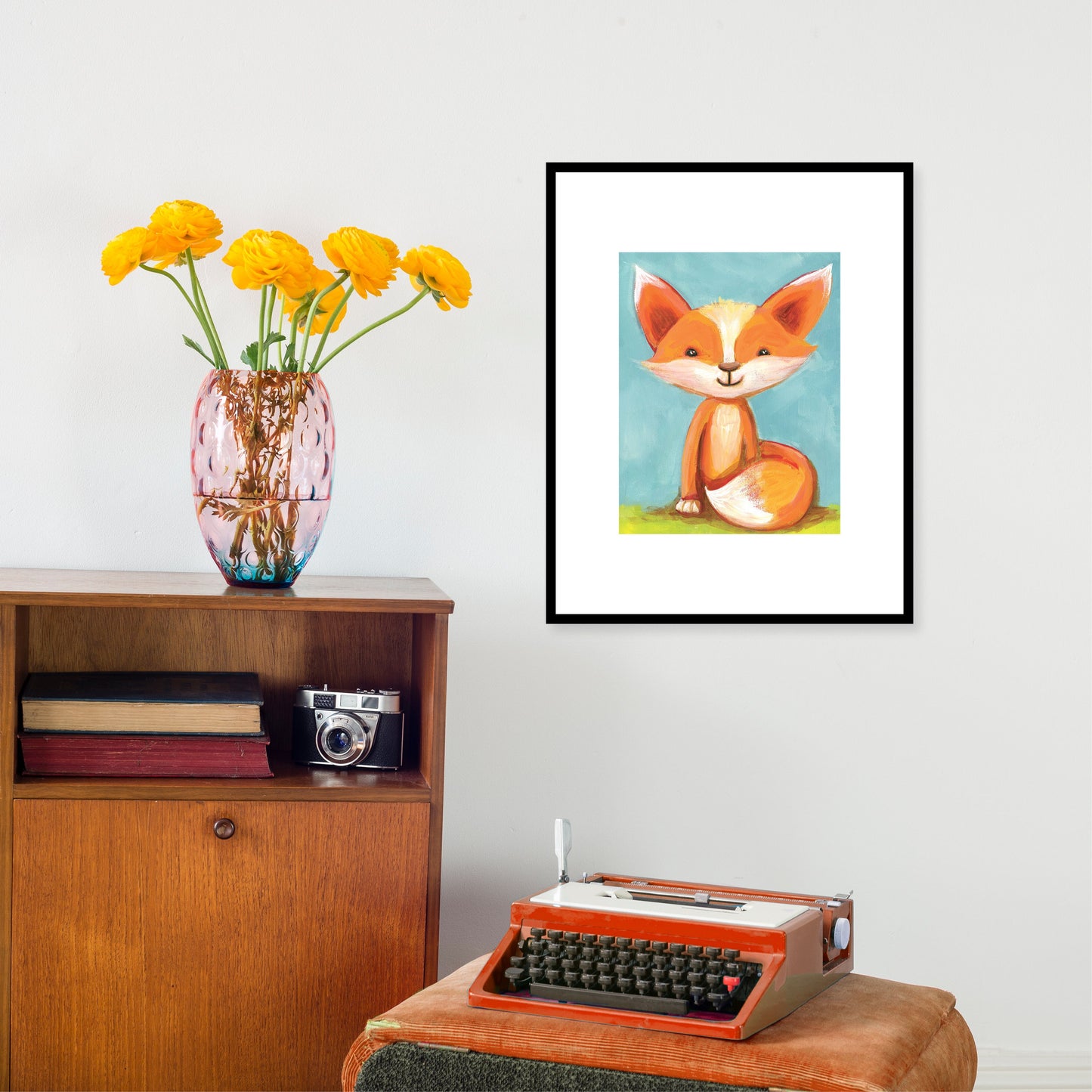 ART PRINT - Little Red Fox Giclee PRINT in various sizes featuring original art by Adriana Bergstrom (Adriprints)