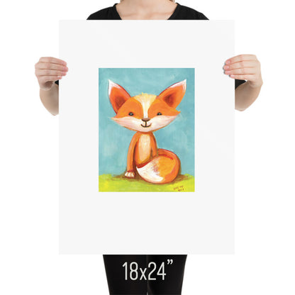 ART PRINT - Little Red Fox Giclee PRINT in various sizes featuring original art by Adriana Bergstrom (Adriprints)