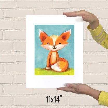 ART PRINT - Little Red Fox Giclee PRINT in various sizes featuring original art by Adriana Bergstrom (Adriprints)