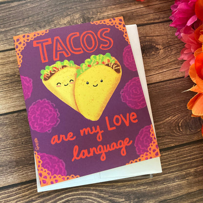 LOVE - Tacos Love Language - Eco-Friendly Notecards for Anniversary, Valentine's Day by Adriana Bergstrom (Adriprints)