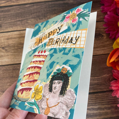 BIRTHDAY - Fabulous Lady birthday card - featuring collage art by Adriana Bergstrom