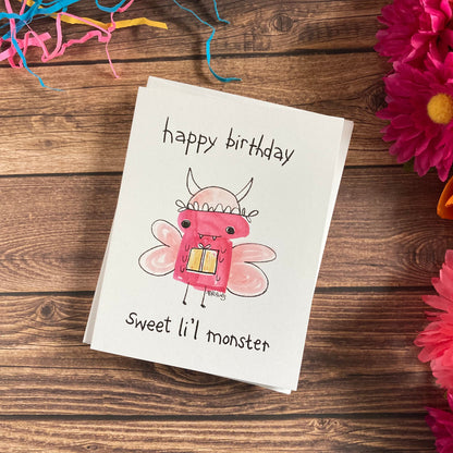 BIRTHDAY - Sweet Monster Bug birthday card - featuring art by Adriana Bergstrom