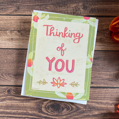 EVERYDAY - Thinking of You Floral Notecard featuring Lettering by Adriana Bergstrom