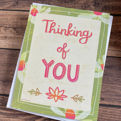 EVERYDAY - Thinking of You Floral Notecard featuring Lettering by Adriana Bergstrom