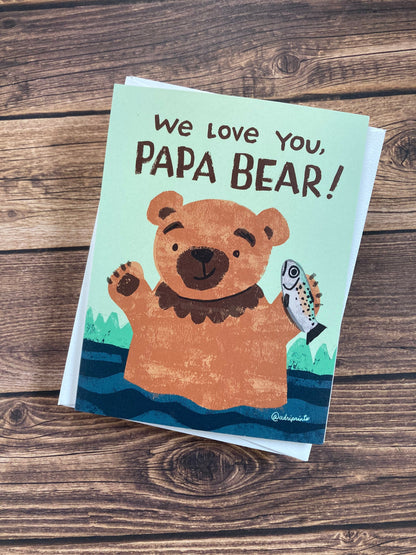 FATHER - Papa Bear - punny, cute Father's Day card for any dad