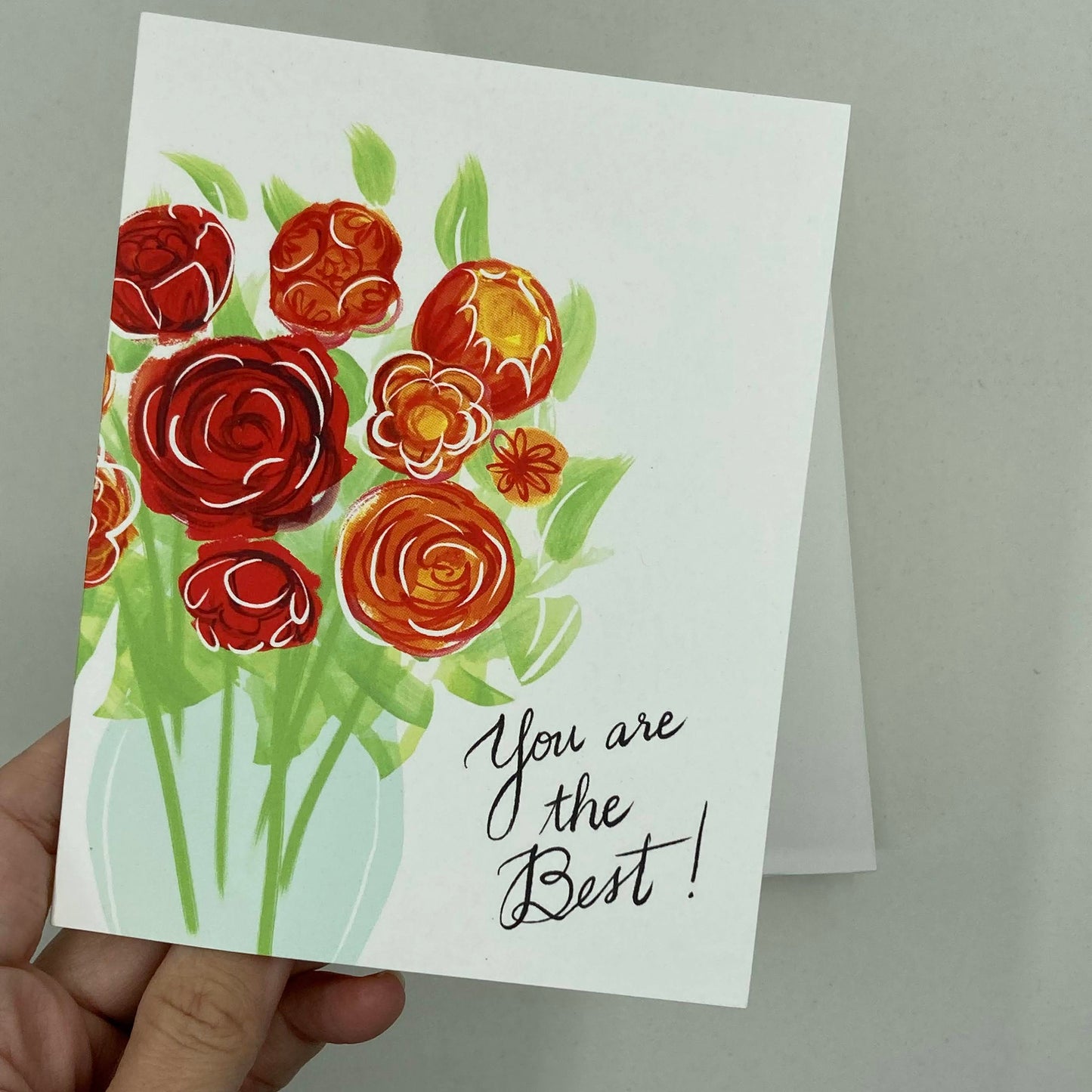 THANKS - You Are the Best - Greeting Card for Mom, Friend, Galentine, Eco-Friendly Notecards by Adriana Bergstrom (Adriprints)