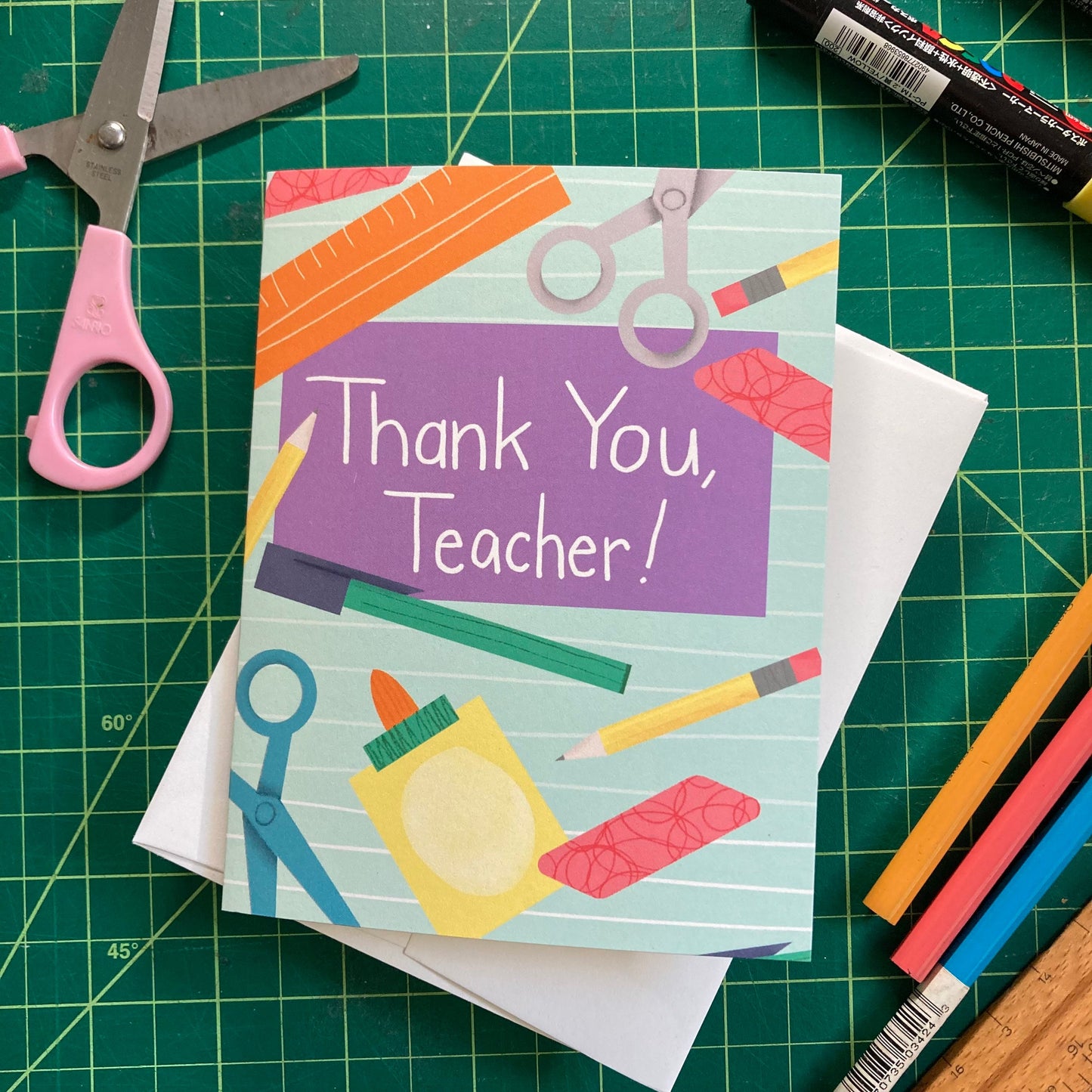 THANKS - Thanks Teacher School Supplies - Appreciation, educator, professor, special education, art by Adriana Bergstrom (Adriprints)