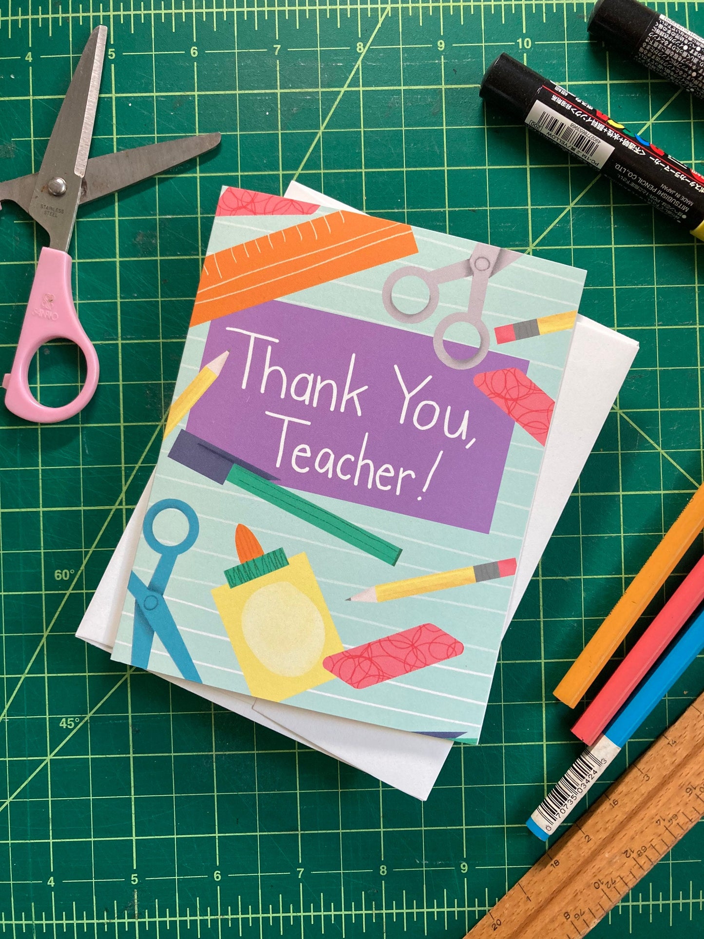 THANKS - Thanks Teacher School Supplies - Appreciation, educator, professor, special education, art by Adriana Bergstrom (Adriprints)
