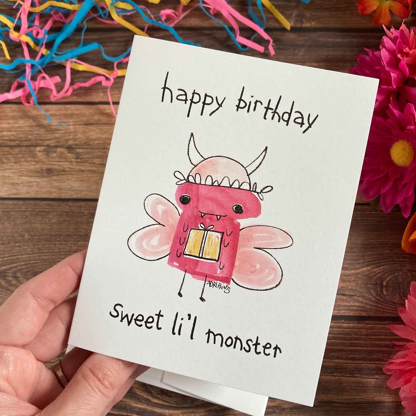 BIRTHDAY - Sweet Monster Bug birthday card - featuring art by Adriana Bergstrom