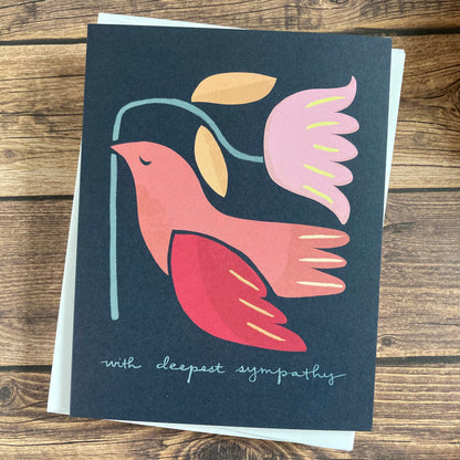 SYMPATHY - With Deepest Sympathy Dove - grief, loss, mourning card, Eco-Friendly Notecards by Adriana Bergstrom (Adriprints)