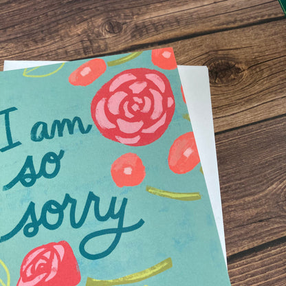 SYMPATHY - I Am So Sorry - condolence, apology, regret, grief, loss, mourning card, Eco-Friendly Notecards by Adriana Bergstrom (Adriprints)