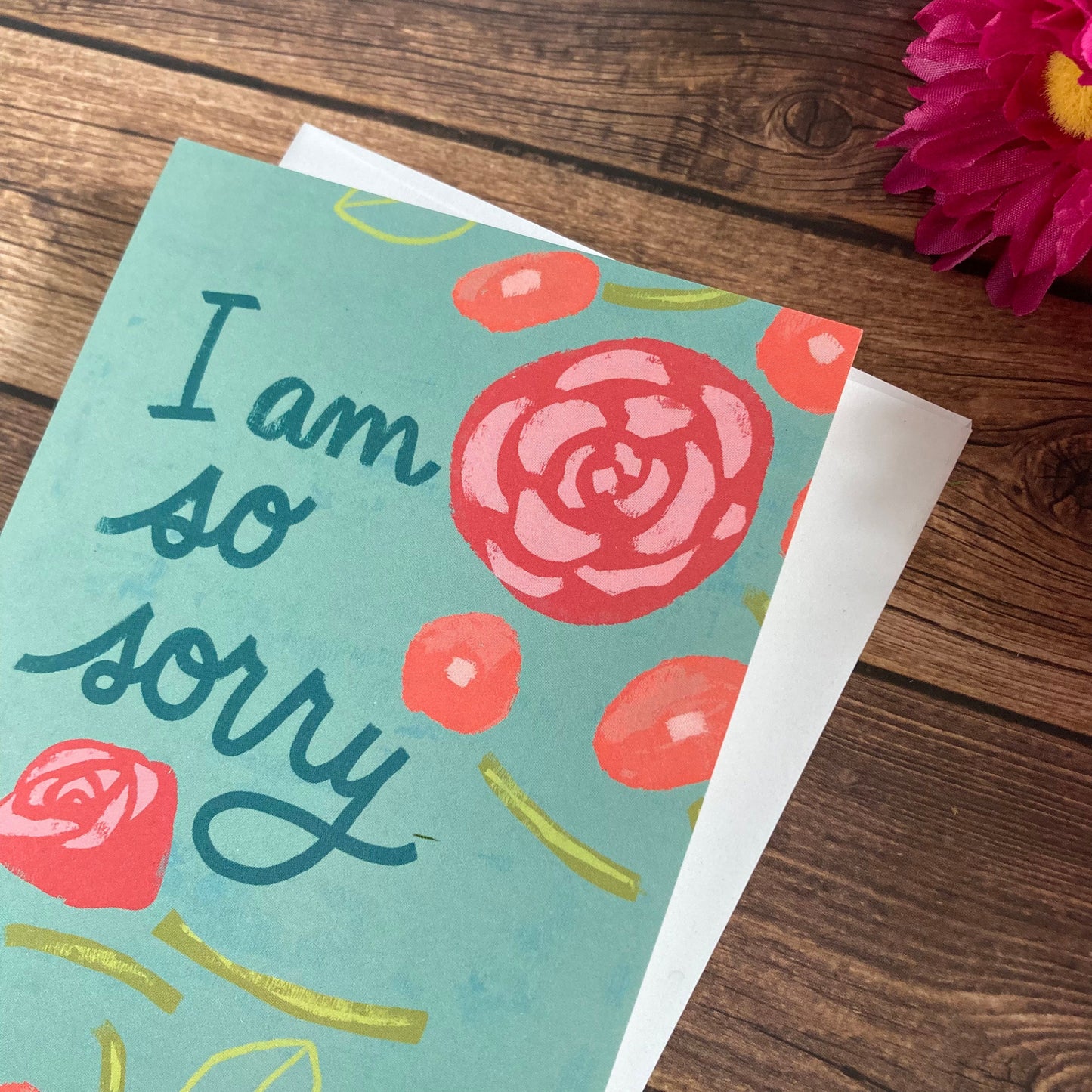 SYMPATHY - I Am So Sorry - condolence, apology, regret, grief, loss, mourning card, Eco-Friendly Notecards by Adriana Bergstrom (Adriprints)