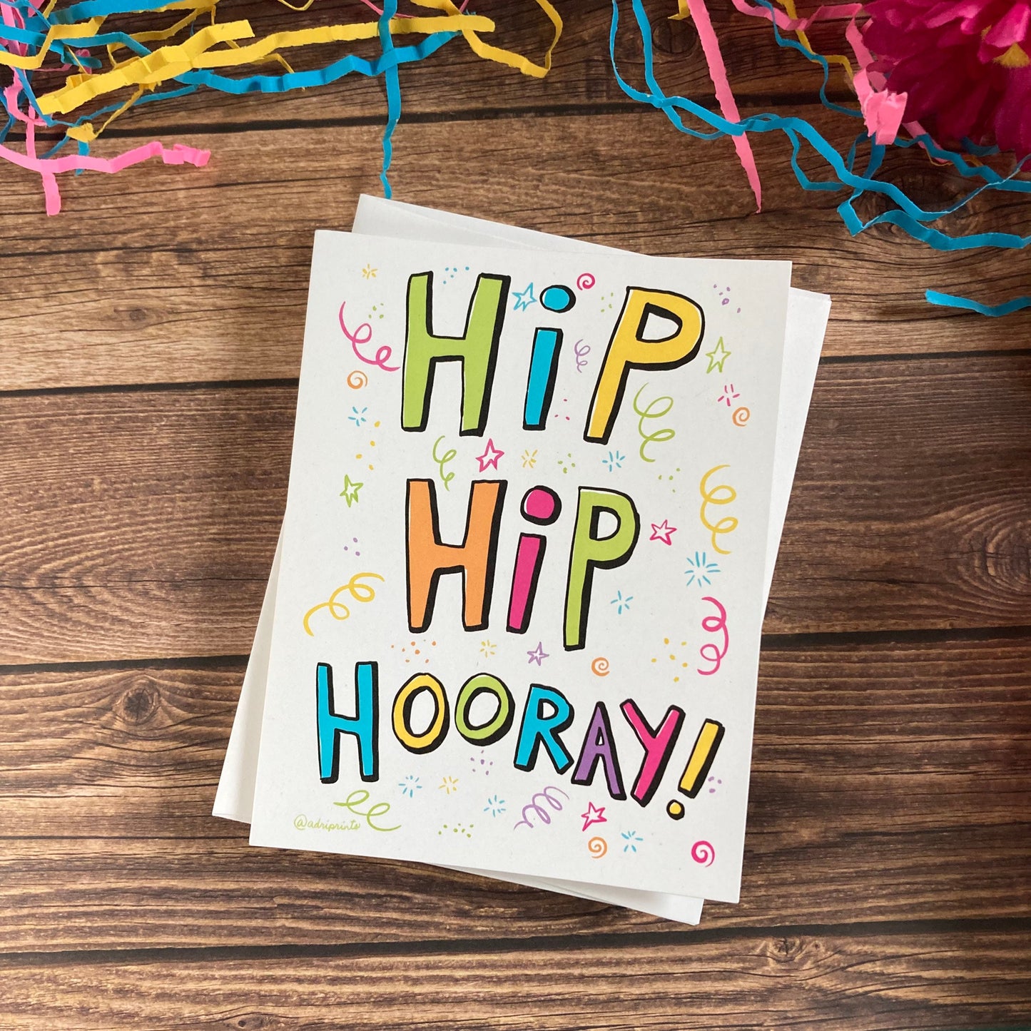 EVERYDAY - Hip Hip Hooray! - Happy Graduation, Celebrate, Accomplishment Card featuring Lettering by Adriana Bergstrom
