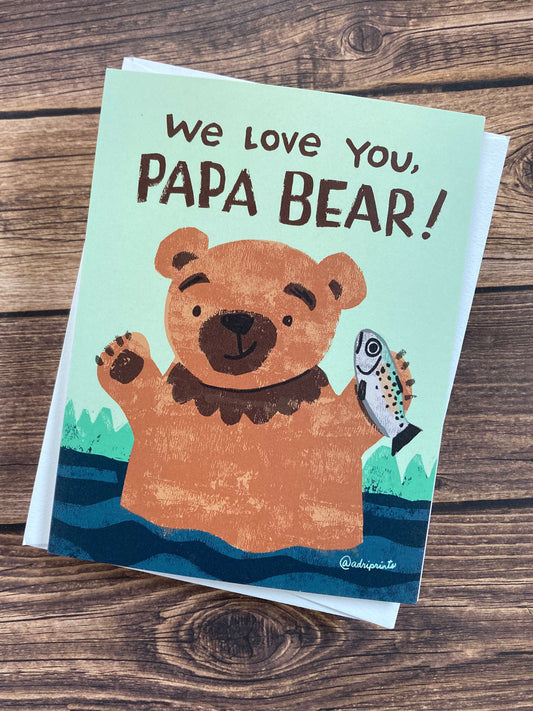 FATHER - Papa Bear - punny, cute Father's Day card for any dad