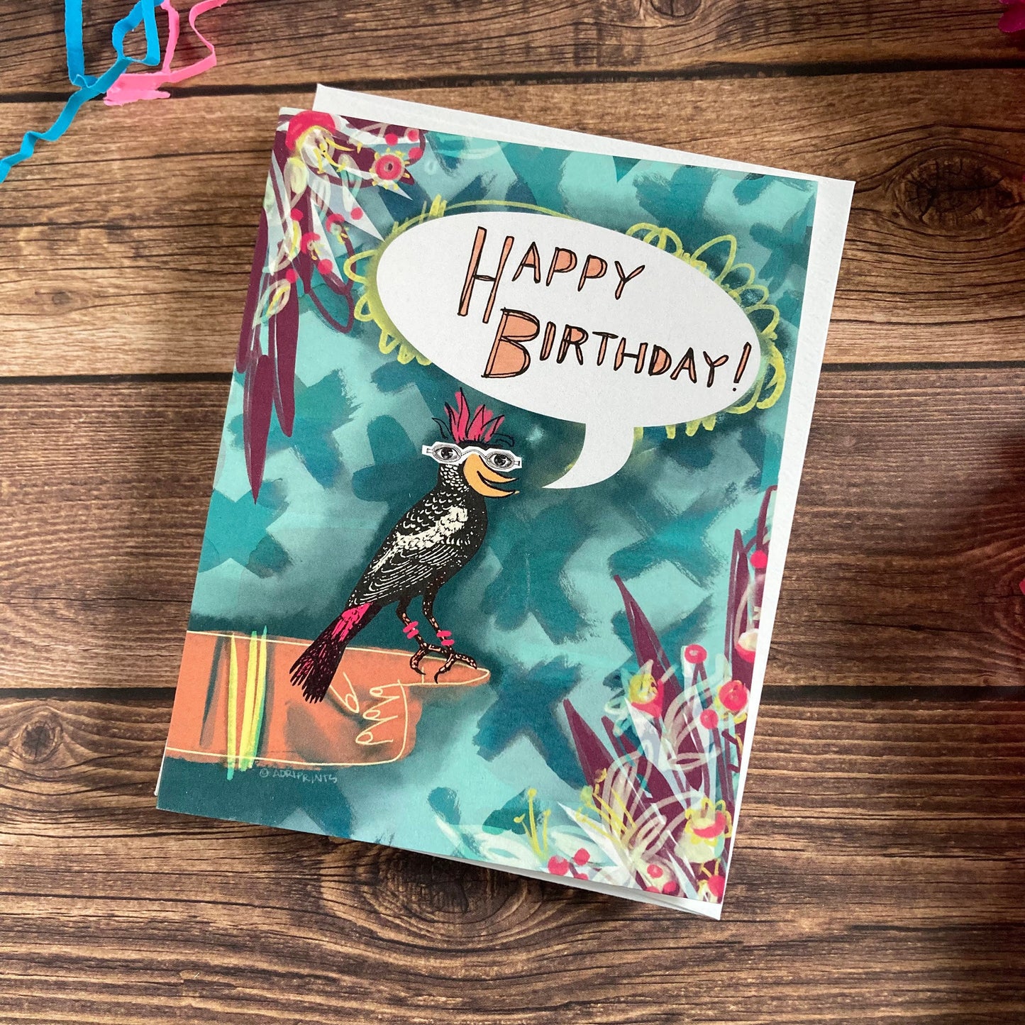 BIRTHDAY - Raven Collage card - featuring collage art by Adriana Bergstrom